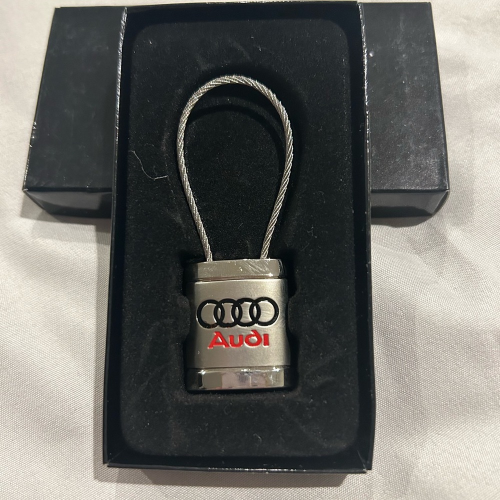 Silver metal Audi Keychain